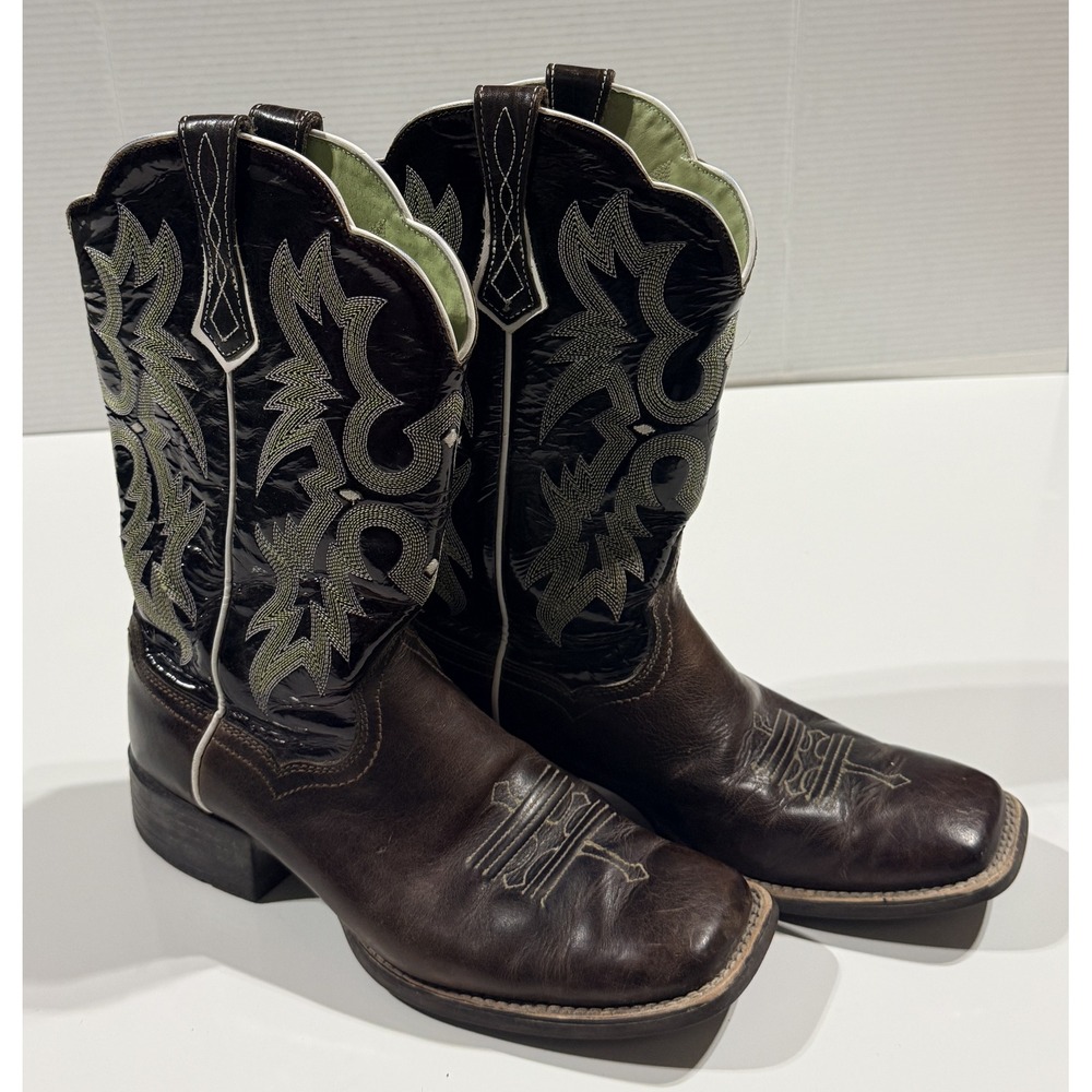 ARIAT Tombstone - Men's Western Boots Brown Leather Square Toe 10005867 - 9.5B